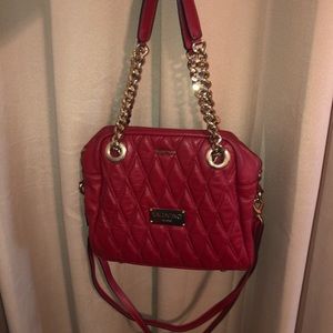 Red Leather Quilt & Chain Valentino Shoulder Bag